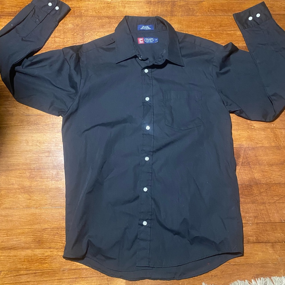 Chaps black button down size 18